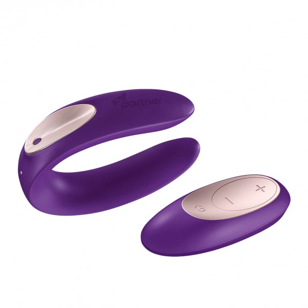PARTNER Plus - rádiós, két-motoros vízálló, akkus párvibrátor (lila)   4049369015481 Multifunkciós