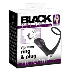Black Velvet - akkus, szilikon anál vibrátor péniszgyűrűvel Prosztata vibrátor Prosztata vibrátor