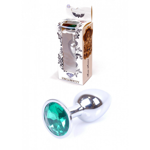ANAL PLUG 64-00011 JAWELLERY SILVER PLUG GREEN ean 5903661800277 Anál
