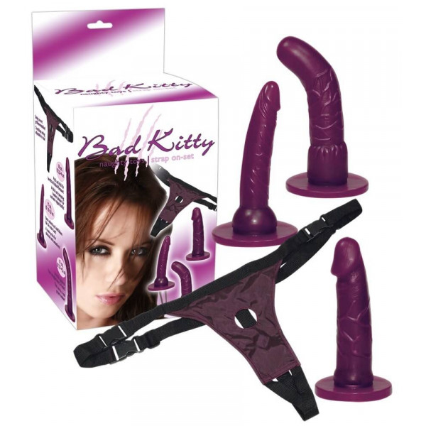 Bad Kitty - Felcsatolható dildó szett Felcsatolható