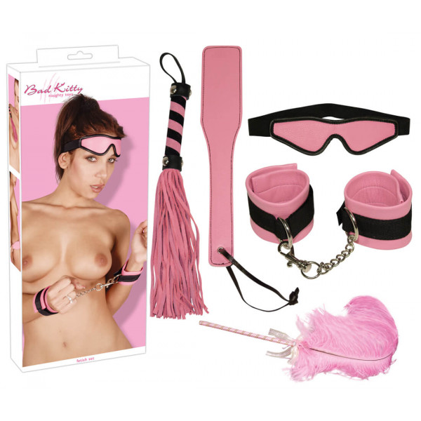 Bad Kitty - Fetish szett - rózsaszín Szado-mazo