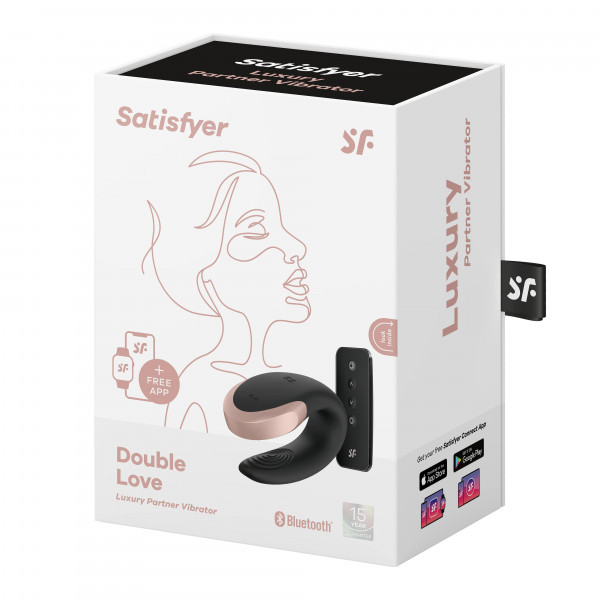 Satisfyer Double Love -fekete színű,okos, akkus, vízálló, rádiós párvibrátor Multifunkciós