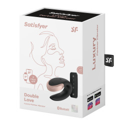 Satisfyer Double Love -fekete színű,okos, akkus, vízálló, rádiós párvibrátor Multifunkciós Multifunkciós