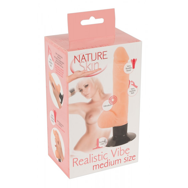 Nature Skin herés tapadótalpas vibrátor élethű anyagból Talpas-letapasztható