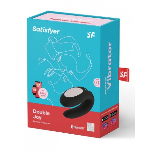 Satisfyer Double Joy  fekete színű okos,akkus, vízálló párvibrátor Multifunkciós
