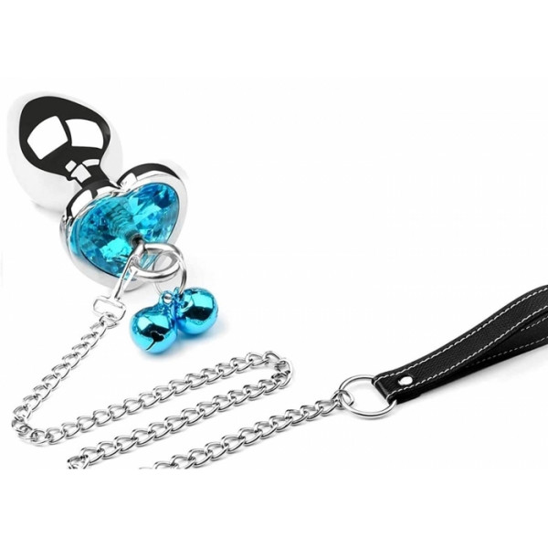 Ezüst szinű análstimuláló pórázzal 5000128034531 Anál