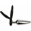 Double Penis Ring with  Metal Anal Plug 5000128034081 Anál