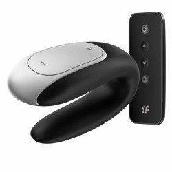 Vibrator Couple Double Fun Remote Control Bluetooth Black Free APP Multifunkciós Multifunkciós
