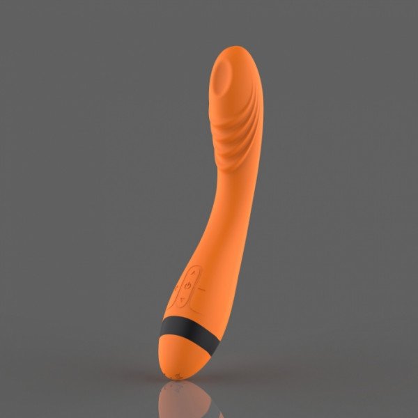 Terra G Spot Vibrator, 7 Vibration Modes, 4 Speeds, Silicone, USB, Orange/Black, 22.5 cm 5000128054782 Vibrátorok