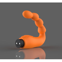 Apollo Prostate Stimulator, 7 Vibration Modes, Silicone, USB, Orange/Black, 10.6 cm Prosztata vibrátor Prosztata vibrátor