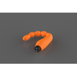 Apollo Prostate Stimulator, 7 Vibration Modes, Silicone, USB, Orange/Black, 10.6 cm Prosztata vibrátor