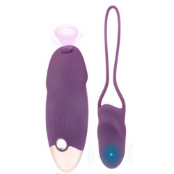 Luzie Clitoris Sucking Stimulator Set + Egg Vibrator Remote Control 10 Vibration Modes 7 Modes Suction Silicon USB  PURPLE 5000128036641 Multifunkciós Multifunkciós