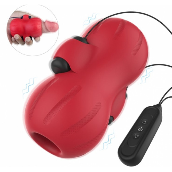 Space Pro Masturbator With 2 Vibrating Eggs 9 Vibration Modes + 3 Intensities Speed Soft Red Silicon 5000128036726 Művaginák
