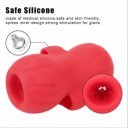 Space Pro Masturbator With 2 Vibrating Eggs 9 Vibration Modes + 3 Intensities Speed Soft Red Silicon 5000128036726 Művaginák