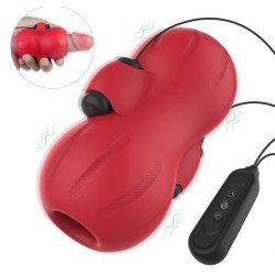 Space Pro Masturbator With 2 Vibrating Eggs 9 Vibration Modes + 3 Intensities Speed Soft Red Silicon 5000128036726 Művaginák Művaginák
