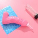 Rózsaszínű 600ml es kulacs szívószállal Tréfás ajándékok