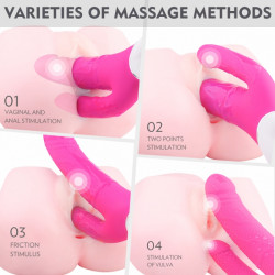 Takir Double Vibrator 9 Vibration Modes Silicon USB Pink 23.5 Cm Kétágú