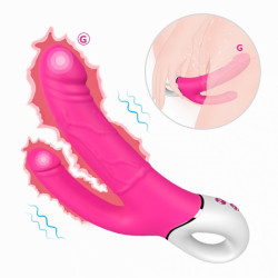 Takir Double Vibrator 9 Vibration Modes Silicon USB Pink 23.5 Cm Kétágú