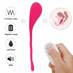 Egg Vibrator Aarya Remote Control 9 Vibration Modes + 5 Intensity Speed Silicon USB Pink Mokko Toys Multifunkciós