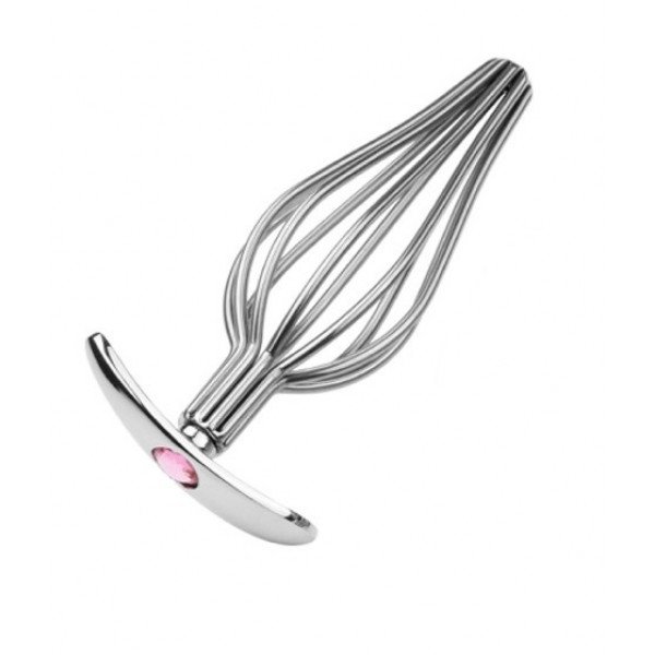 Anal plug Silver / Pink diamond color 14cm/4,4cm Anál
