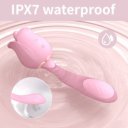 Vibrator Double Bendable Rose Flavor 9 Modes Vibration + 9 Modes Licking Silicon USB Vízálló vibrátorok