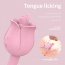 Vibrator Double Bendable Rose Flavor 9 Modes Vibration + 9 Modes Licking Silicon USB Vízálló vibrátorok