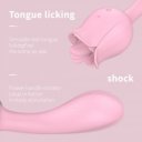 Vibrator Double Bendable Rose Flavor 9 Modes Vibration + 9 Modes Licking Silicon USB Vízálló vibrátorok