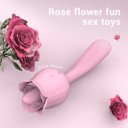 Vibrator Double Bendable Rose Flavor 9 Modes Vibration + 9 Modes Licking Silicon USB Vízálló vibrátorok