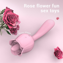 Vibrator Double Bendable Rose Flavor 9 Modes Vibration + 9 Modes Licking Silicon USB Vízálló vibrátorok