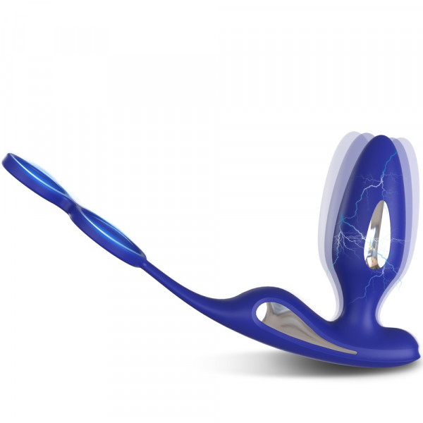 Stimulator Dustin, 9 Moduri Vibratii, 3 Moduri Electrostimulare, Silicon, Albastru, 12.6 cm  5000128053945 Anál