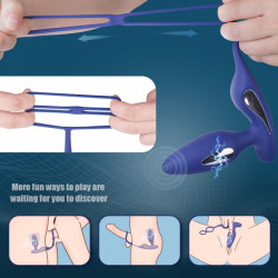 Stimulator Dustin, 9 Moduri Vibratii, 3 Moduri Electrostimulare, Silicon, Albastru, 12.6 cm  5000128053945 Anál