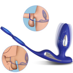 Stimulator Dustin, 9 Moduri Vibratii, 3 Moduri Electrostimulare, Silicon, Albastru, 12.6 cm  5000128053945 Anál
