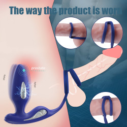 Stimulator Dustin, 9 Moduri Vibratii, 3 Moduri Electrostimulare, Silicon, Albastru, 12.6 cm  5000128053945 Anál