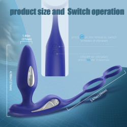 Stimulator Dustin, 9 Moduri Vibratii, 3 Moduri Electrostimulare, Silicon, Albastru, 12.6 cm  5000128053945 Anál