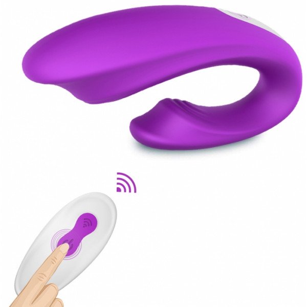Vibrator Couple's Fun Remote Control Silicon 9 Functions Vibration USB Purple 5000128004633 Vízálló vibrátorok