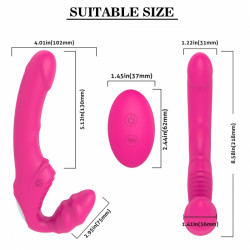 Strap-on Bess pentru Femei, Remote Control, 9 Moduri Vibratii, Silicon, USB, Roz, 21.7 cm 5000128054089 Felcsatolható