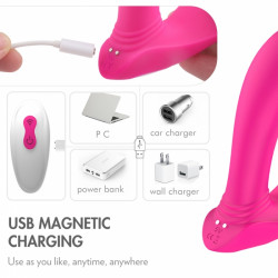 Sweety Dual Stimulator 9 Modes Vibration Remote Control Silicon USB Pink 5000128026710 Multifunkciós