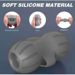 Space Masturbator With 2 Vibrating Eggs 9 Vibration Modes + 3 Intensities Speed Soft Silicon Gray 11.1 Cm 5000128036702 Művaginák