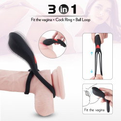 Penis Ring Oliver Remote Control 9 Modes Vibration Silicon USB Black 5000128027083 Multifunkciós