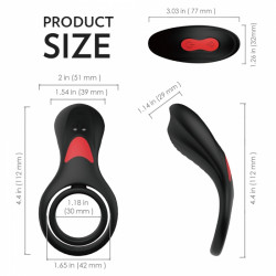 Penis Ring Oliver Remote Control 9 Modes Vibration Silicon USB Black 5000128027083 Multifunkciós
