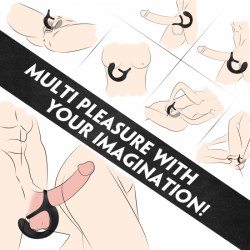 Double Penis Ring With Anal Stimulator 9 Modes Vibration Remote USB Control Black Silicone 5000128036856 Pénisz feltétek