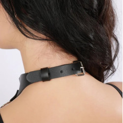 Harness Chest Armor, Piele Ecologica, Negru, S-L Fetish