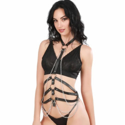 Harness Chains&Rings, Negru, S-L 5000128048736 Fetish Fetish