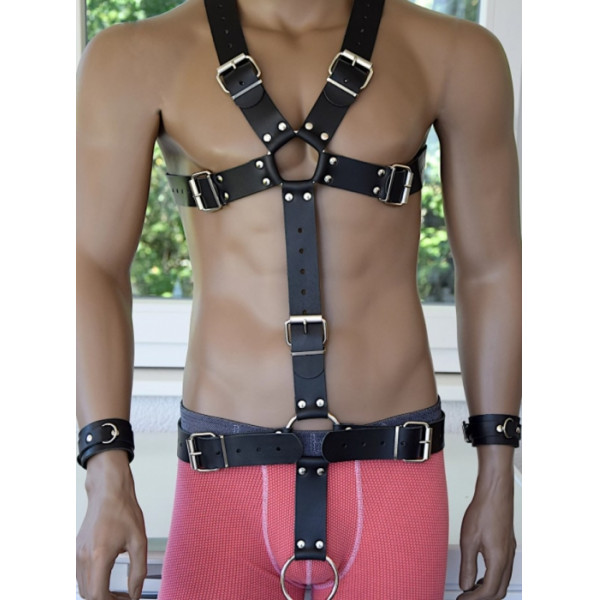 Harness System For Men With Penis Ring OS 5000128038041 Fetish