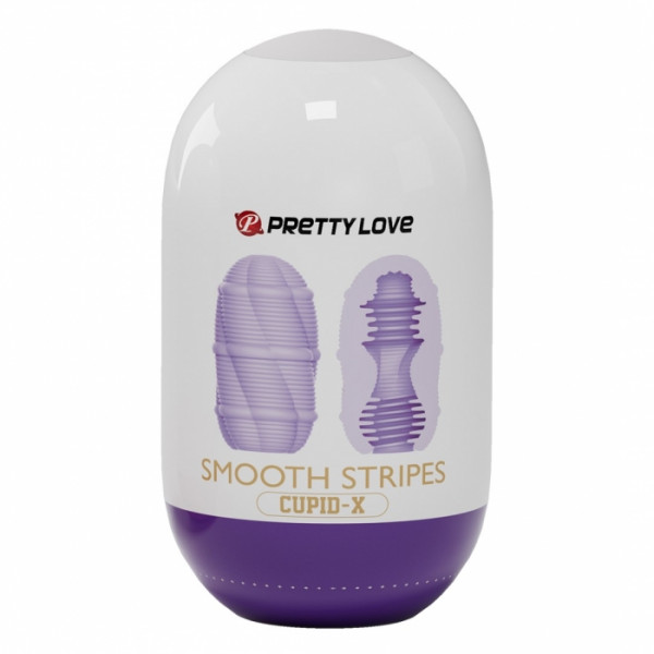 Egg Cupid X Smooth Stripes Masturbator, Purple Művaginák