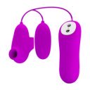 Pretty Love Double Stimulator, 12 Vibration Modes, 12 Suction Modes, Silicone, Purple 6959532333893 Csiklóizgatók