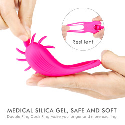 Sqweel Double Penis Ring 10 Rotation Modes USB Silicon Pink  5000128027038 Multifunkciós