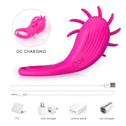 Sqweel Double Penis Ring 10 Rotation Modes USB Silicon Pink  5000128027038 Multifunkciós