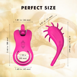 Sqweel Double Penis Ring 10 Rotation Modes USB Silicon Pink  5000128027038 Multifunkciós