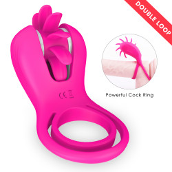 Sqweel Double Penis Ring 10 Rotation Modes USB Silicon Pink  5000128027038 Multifunkciós Multifunkciós